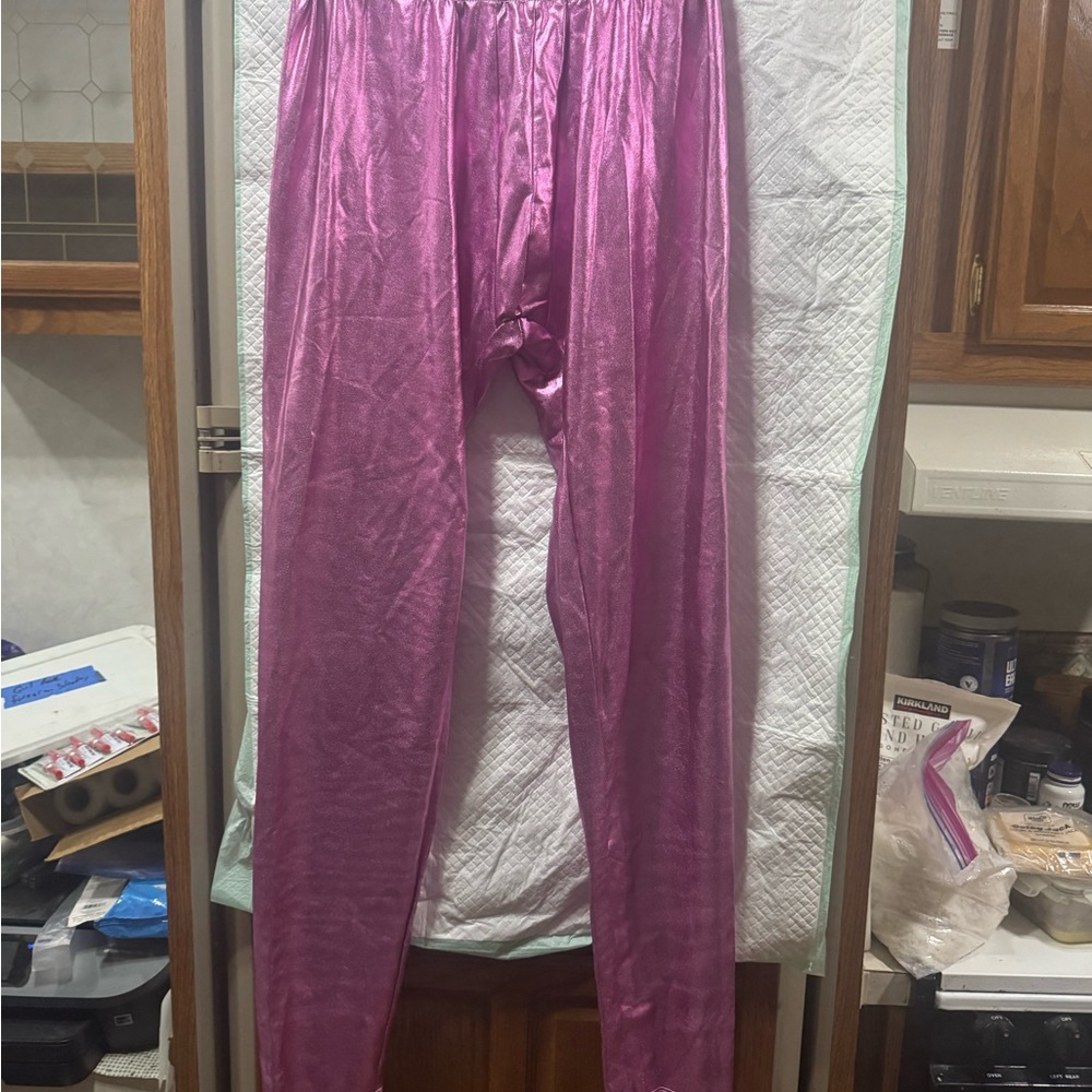 2 pair of men’s Large pink metallic rave Leggings